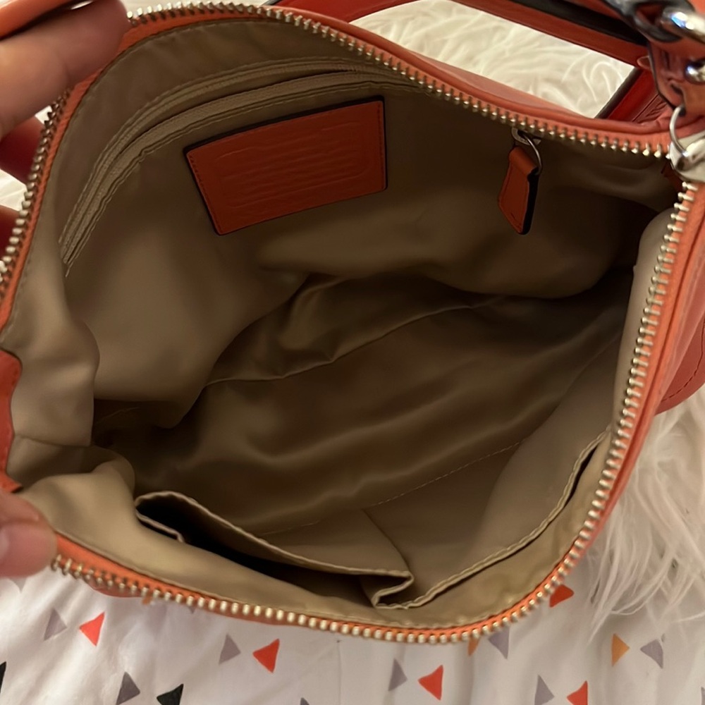 Coach Tangerine Leather Shoulder Bag - Picture 6 of 12